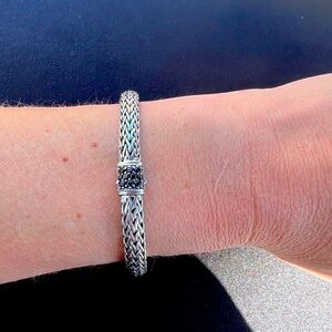 John Hardy Icon Bracelet, Sterling Silver, Pavé, treated black sapphire